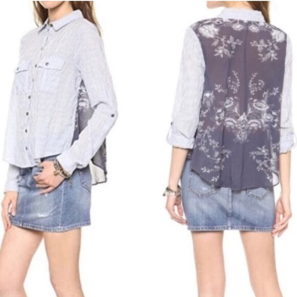 Free People Party in the Back Button Blouse Shirt size Small - Picture 5 of 9